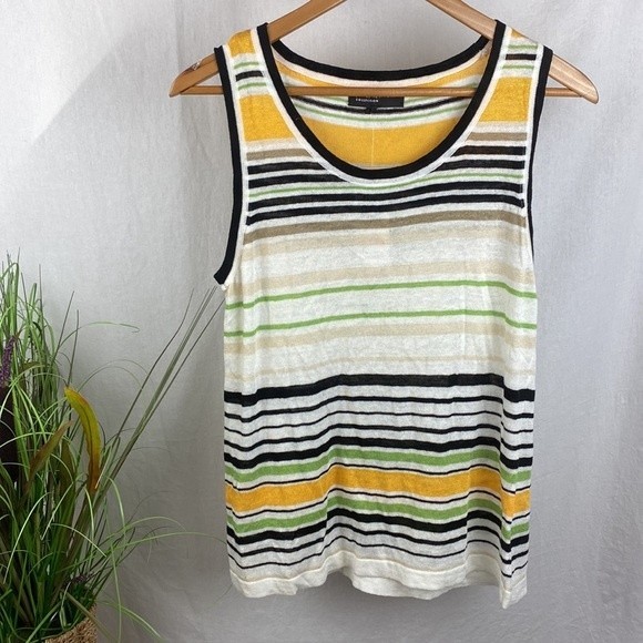 Jones NY Striped Linen Blend Twinset Cardigan & Tank Top Set NEW S - Picture 3 of 7